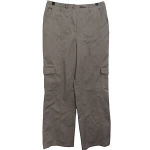 Womens Sz L Tan Pants Cargo Style Pocket Pants Wide Leg
